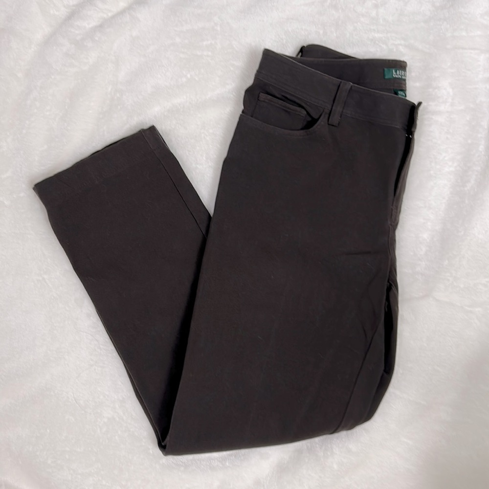 Lauren Ralph Lauren Women’s Brown Cropped Pants- Size 6- 98% Cotton